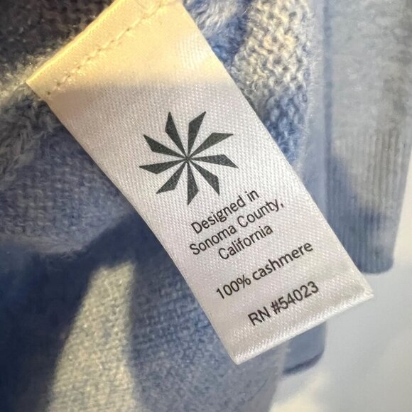 Athleta Womens Blue Cashmere Cowl Neck Sweater L Minimalist Cozy Lounge - Picture 4 of 5